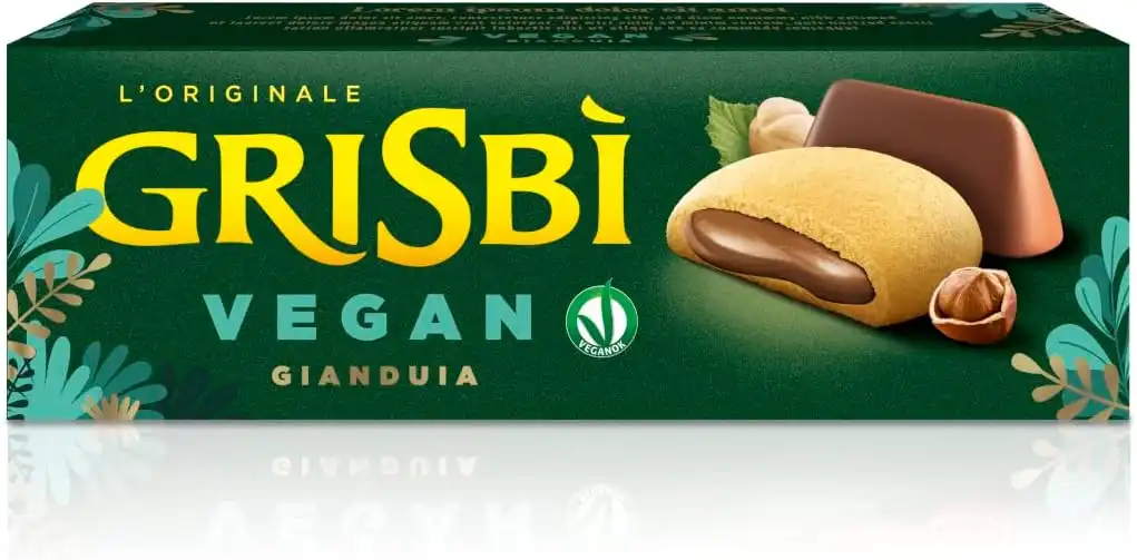 6x Grisbi Vegan Gianduia Frolle Ripiene Crema Vegana al Cioccolato 135g