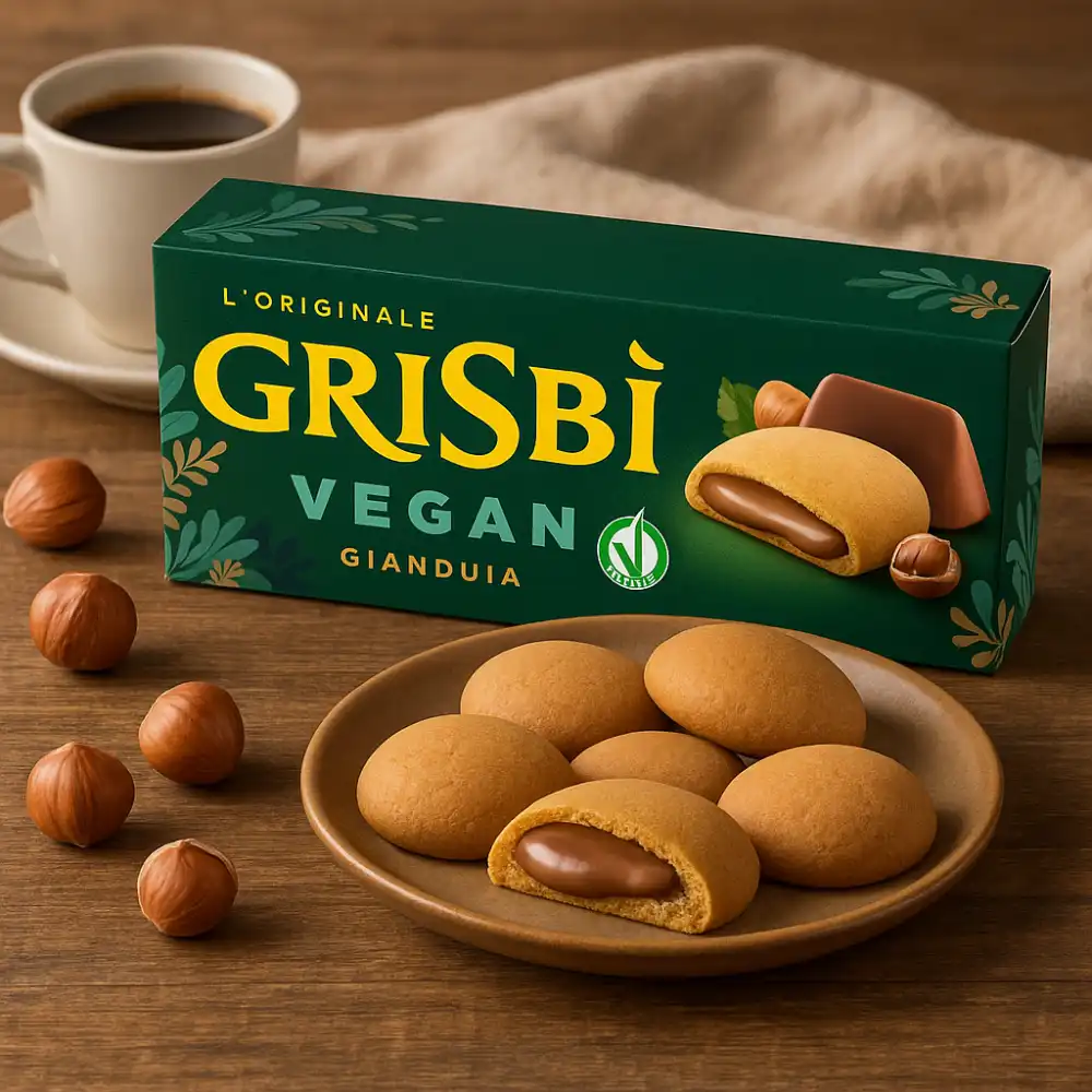 6x Grisbi Vegan Gianduia Frolle Ripiene Crema Vegana al Cioccolato 135g