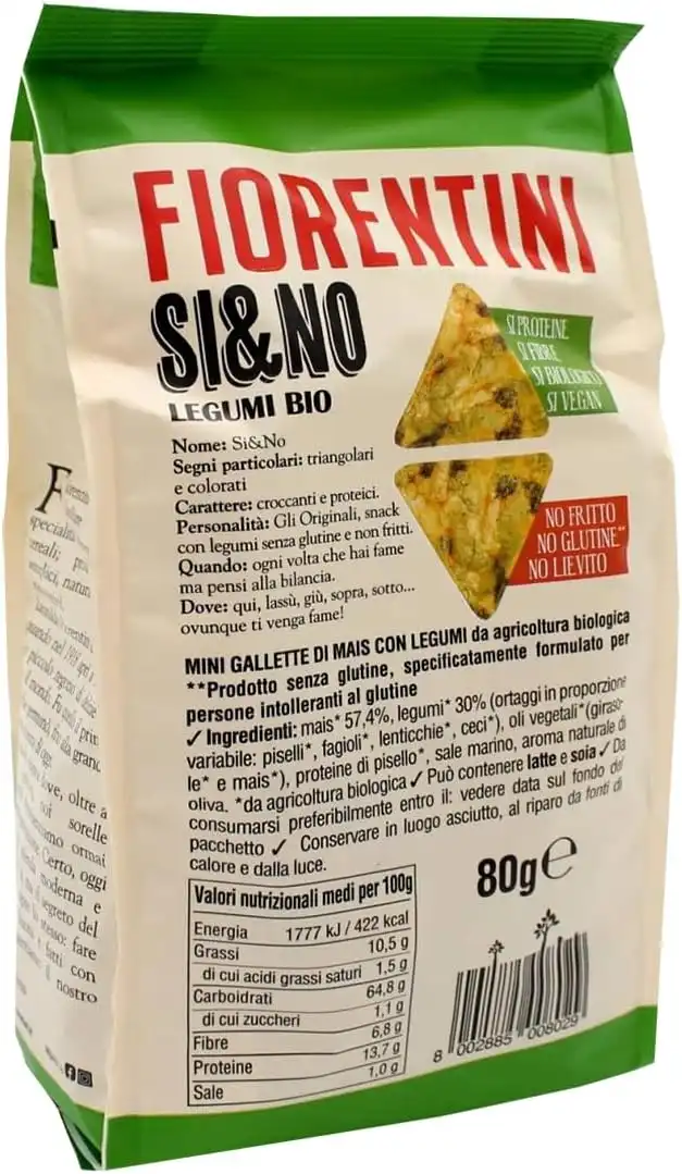 8X Mini Gallette Mais e Legumi Bio Triangolari Senza Glutine 80g
