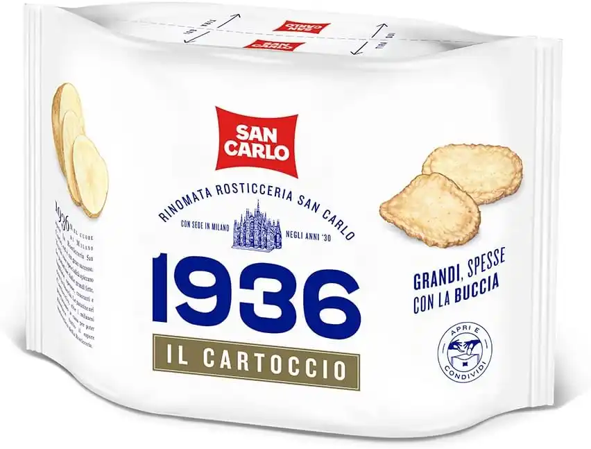 6x San Carlo 1936 Il Cartoccio Patatine 170g – Grandi, con Buccia, Senza Glutine