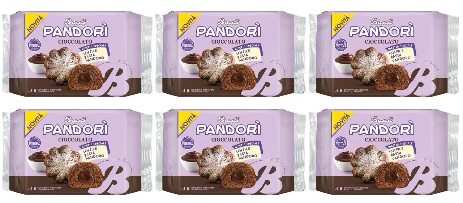 Bauli Pandorì al Cioccolato 150g – Confezione da 6 Dolcetti Soffici e Golosi