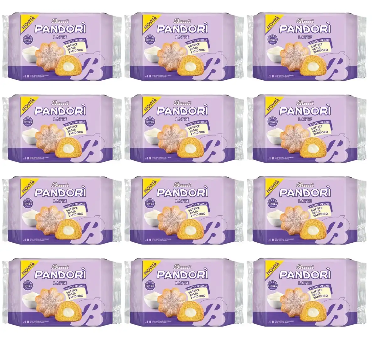 Bauli Pandorì con Crema al Latte 150g – Confezione da 12 Pezzi, Soffice Dolcezza
