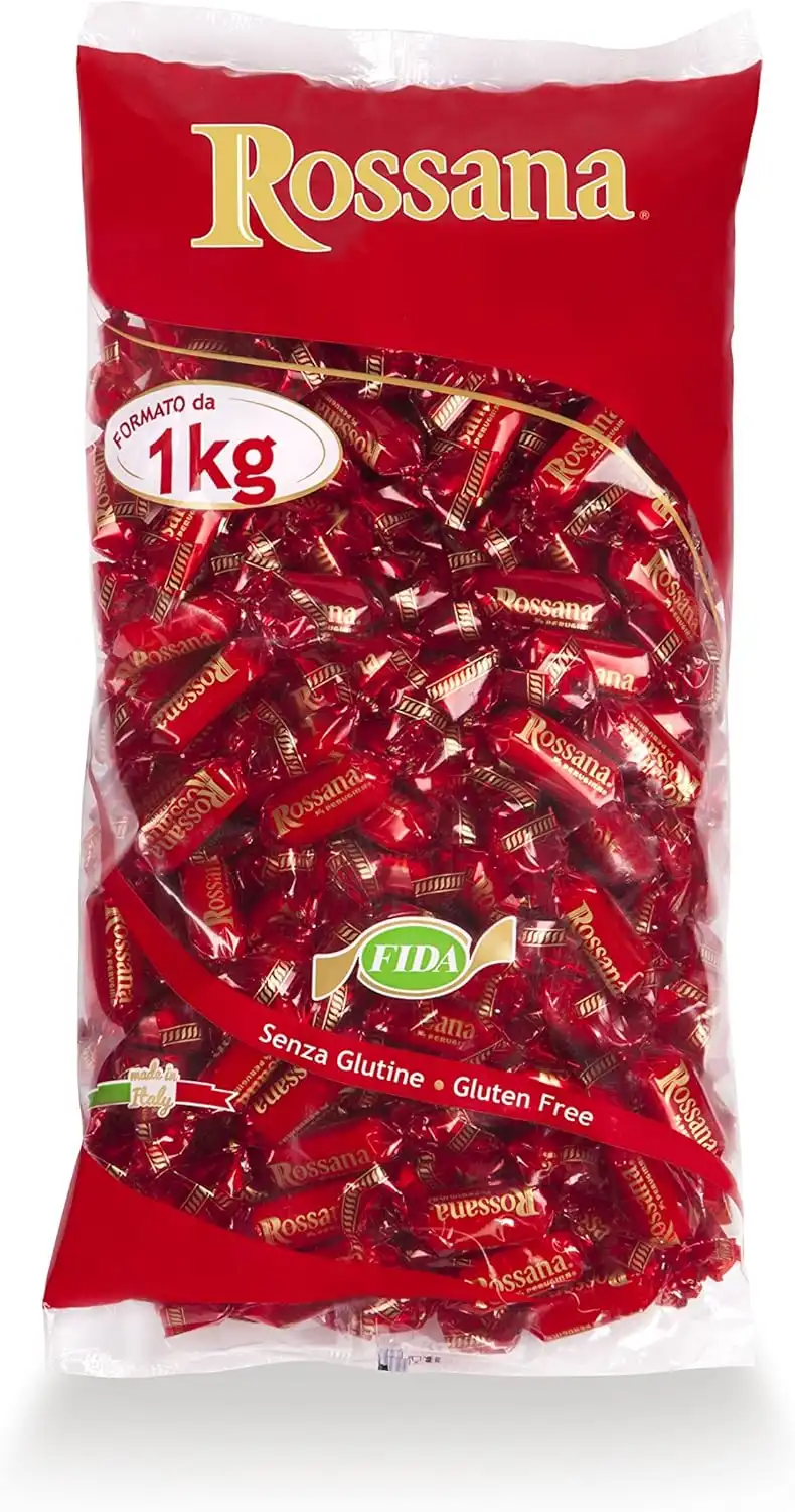 Caramelle Rossana L’Originale 1kg – Ripiene alla crema di latte e nocciole