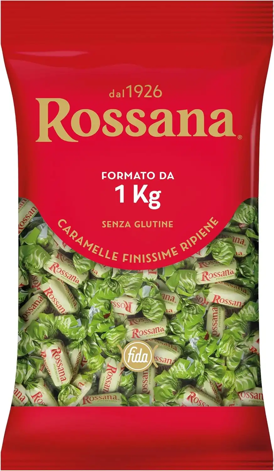 Caramelle Rossana al Pistacchio 1kg – Ripiene con crema al pistacchio italiano