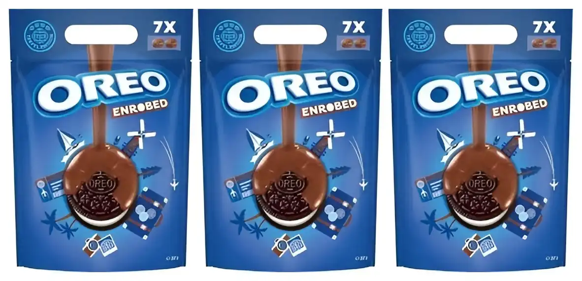 Oreo Enrobed Biscotti al Cacao con Crema e Cioccolato – 3 Confezioni da 287g