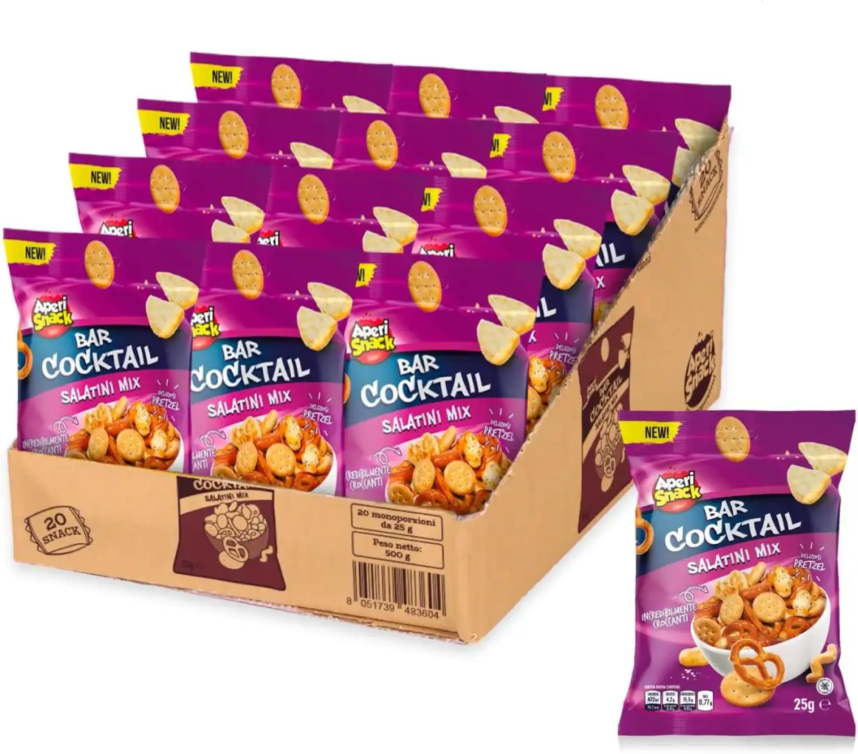 Aperisnack Bar Cocktail 20pz Salatini Misti Monoporzione 25g Aperitivi e Feste