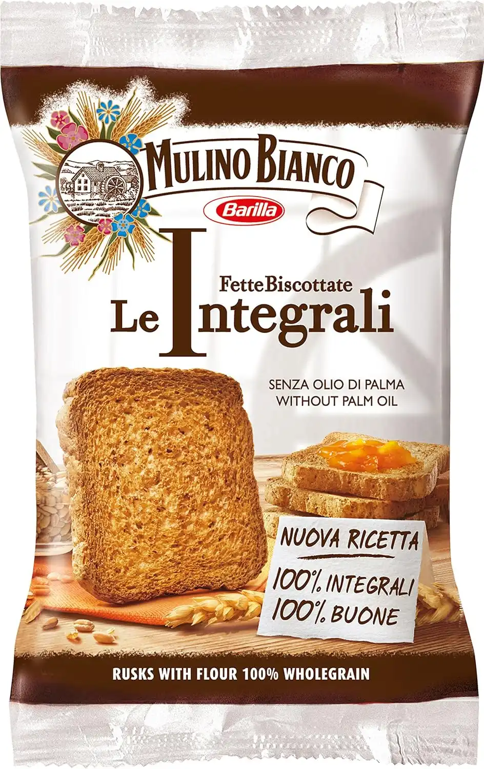 Mulino Bianco Fette Biscottate Integrali 100pz Bifette Monodose 1700g Hotel