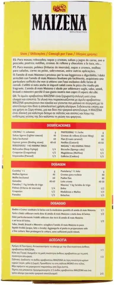 Maizena Amido di Mais 2,5kg – Senza Glutine, Uso Professionale, Alta Qualità