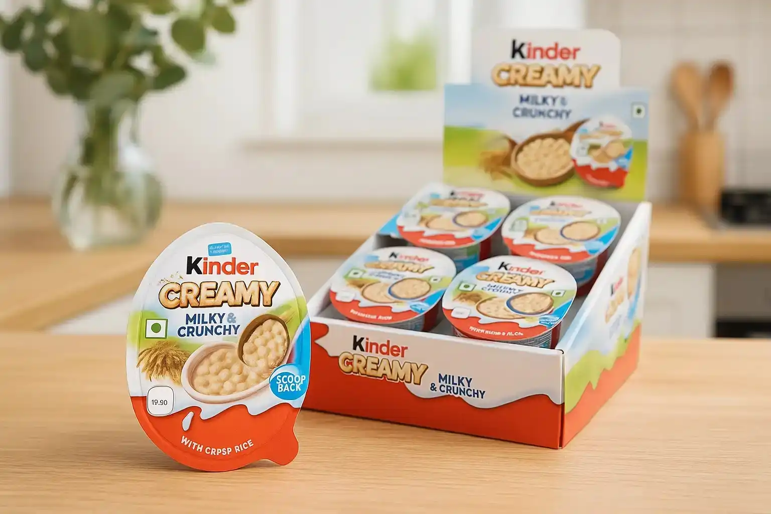 Kinder Creamy Milky & Crunchy Snack al Latte e Riso Soffiato Box 24x19g