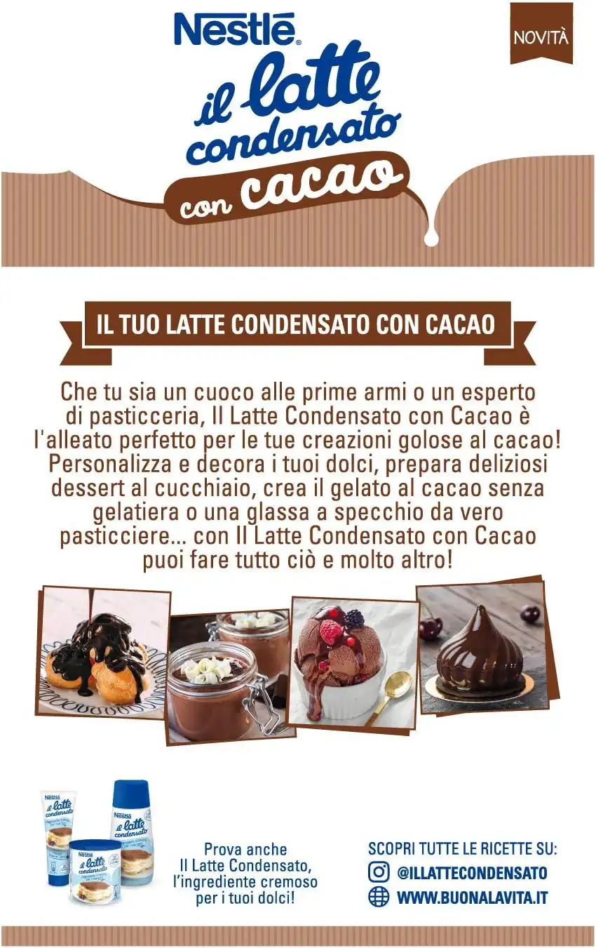 Nestlé Latte Condensato con Cacao 450g Dolce Crema al Latte Concentrato