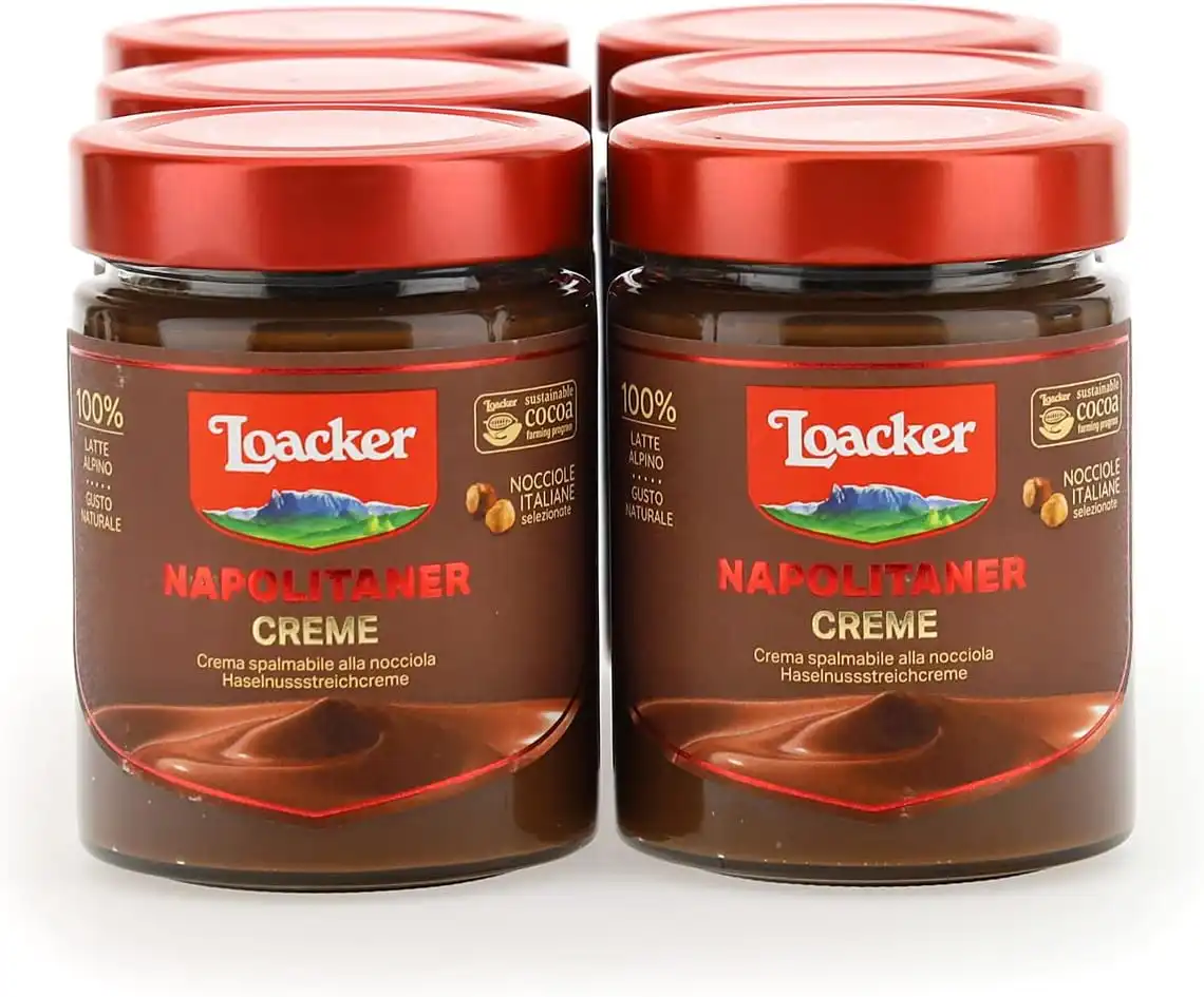 6x Loacker Napolitaner Crema Spalmabile Nocciole 290g – Latte Alpino e Vaniglia