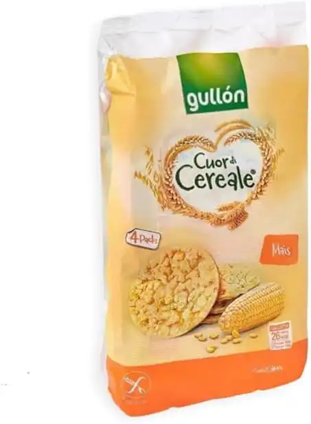 8x Gullon Cuor di Cereale Gallette Mais 100g Senza Glutine Snack Leggero