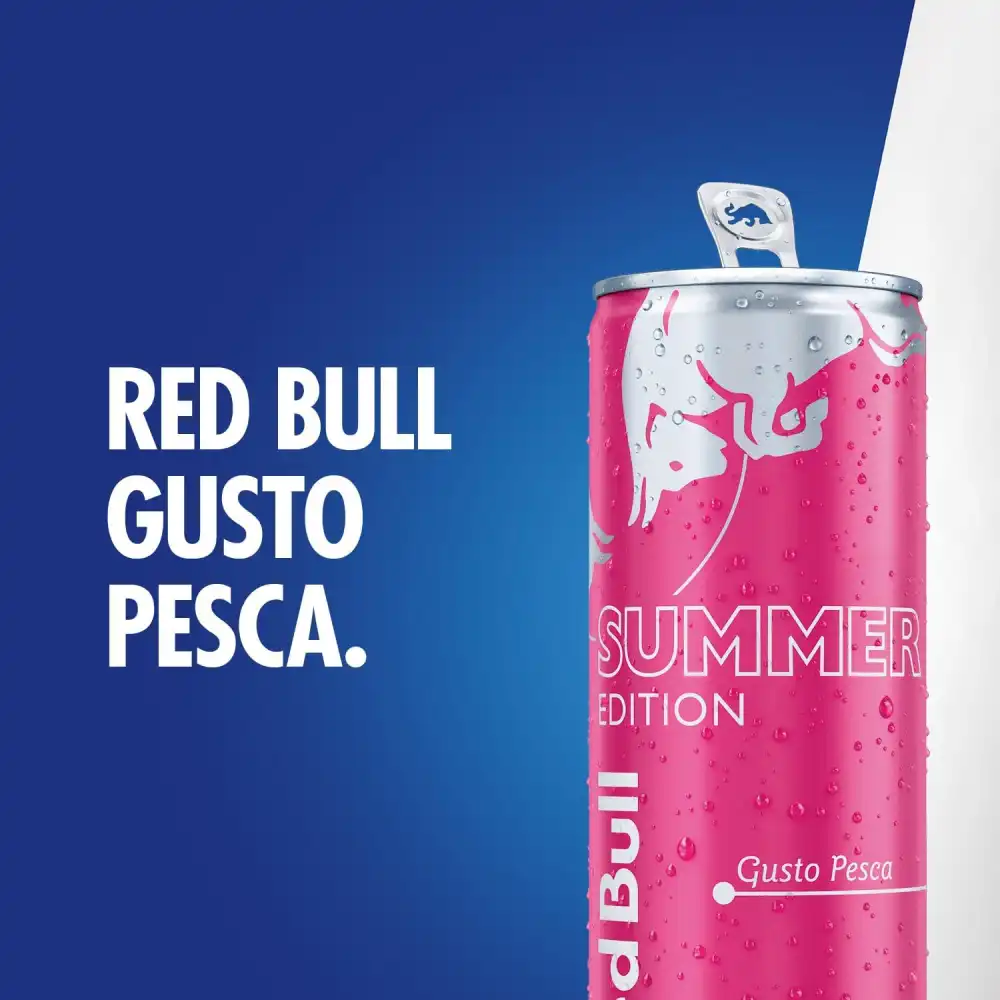 Red Bull Energy Drink Gusto Pesca 250ml Confezione da 24 Lattine Summer Edition