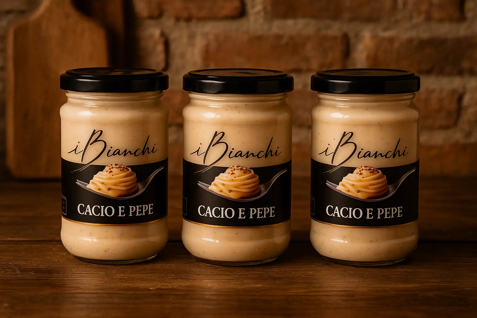 3x Berni Salsa Cacio e Pepe 190g – Condimento Cremoso con Pecorino e Pepe Nero