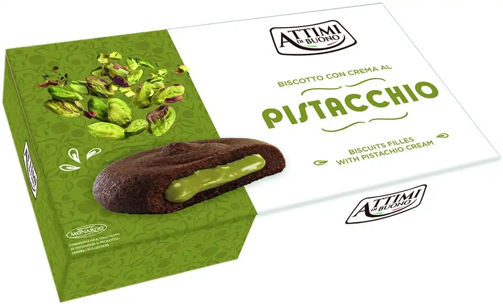 3x Monardo Attimi di Buono Cuor di Pistacchio Biscotti Ripieni 100g