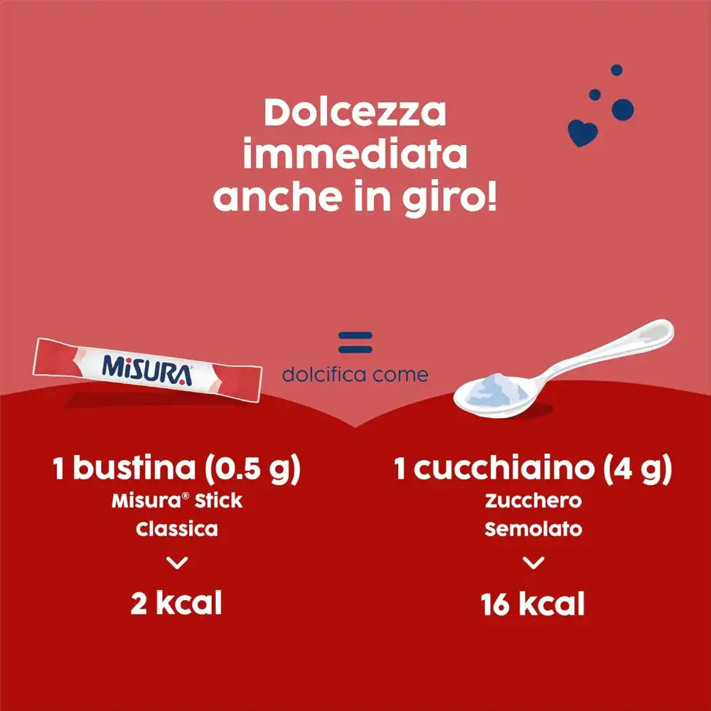Misura Dolcificante 450 Bustine Senza Glutine Aspartame 2 Calorie Monodose