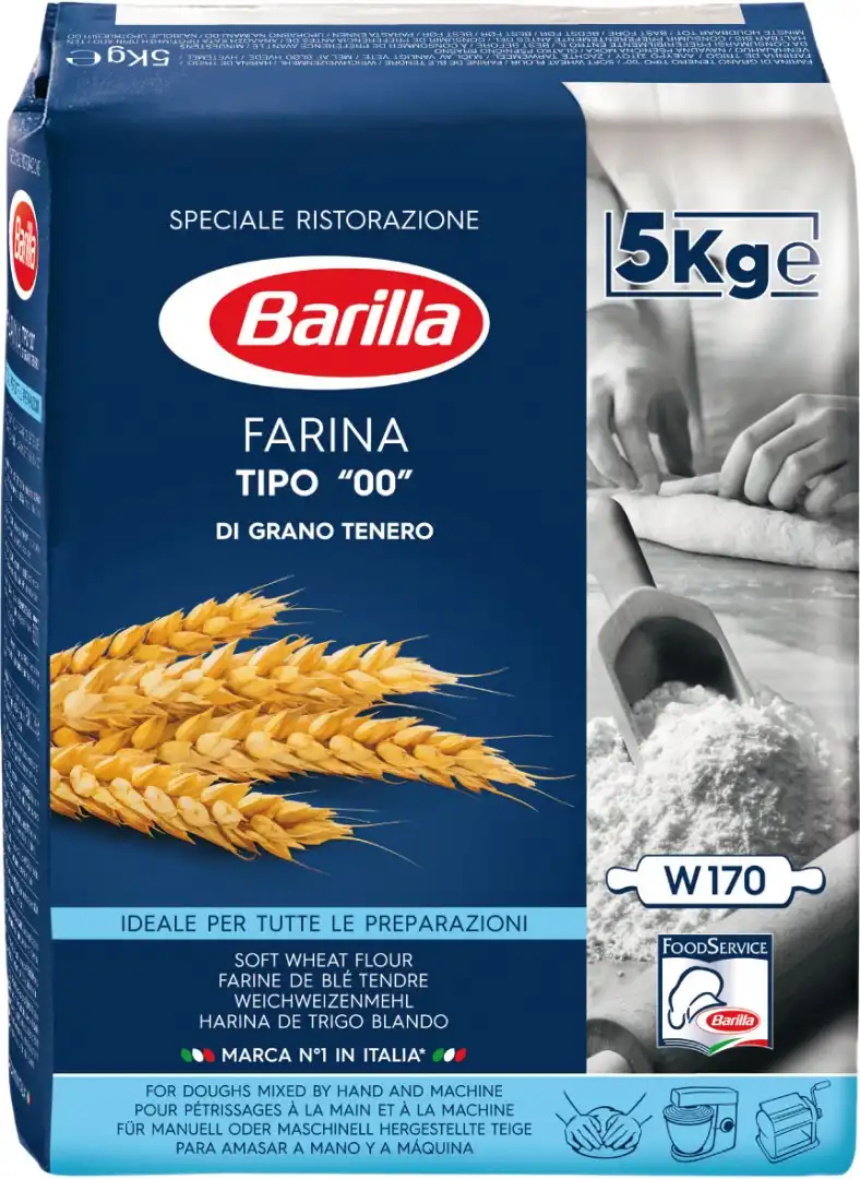 Farina Di Grano Tenero 00 Kg 5 Barilla W170 – Ideale Per Tutte Le Preparazioni