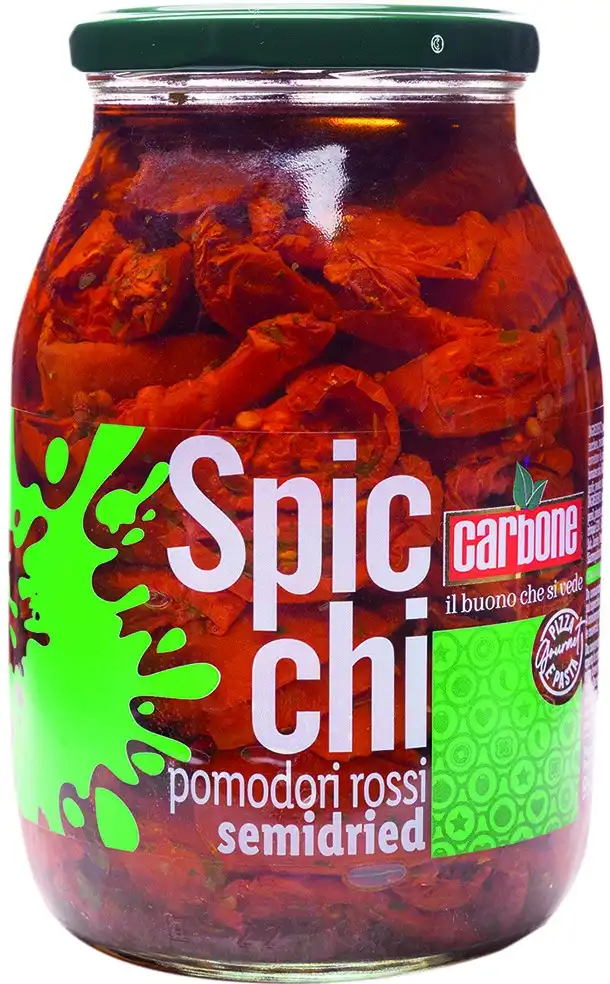 Pomodori Rossi Semidried Spicchi 950g in Olio Ideali per Pizza e Antipasti