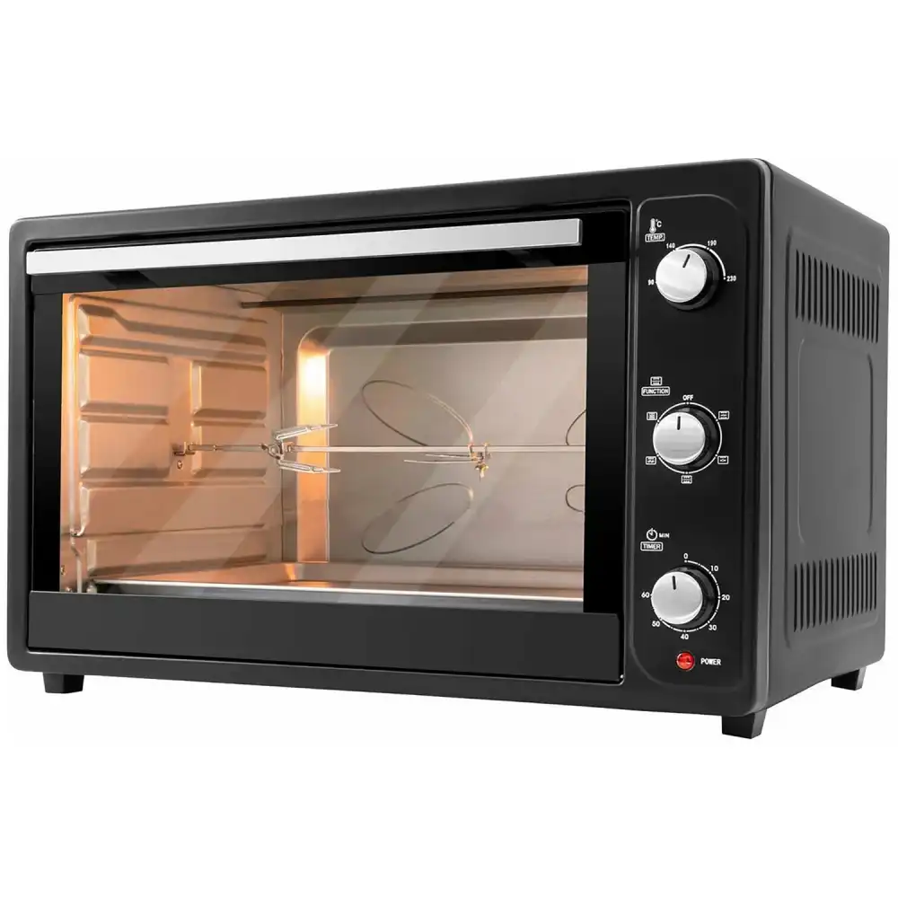 Forno Elettrico Ventilato 85L Grill Girarrosto Timer 5 Funzioni Luce Interna