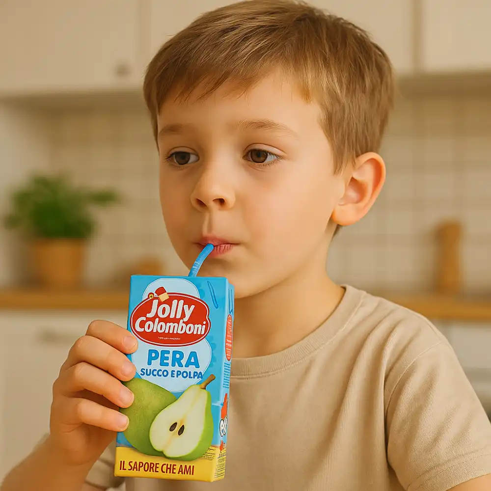 Jolly Colombani Succo e Polpa Pera 220ml x 24 - Gusto Naturale e Divertente