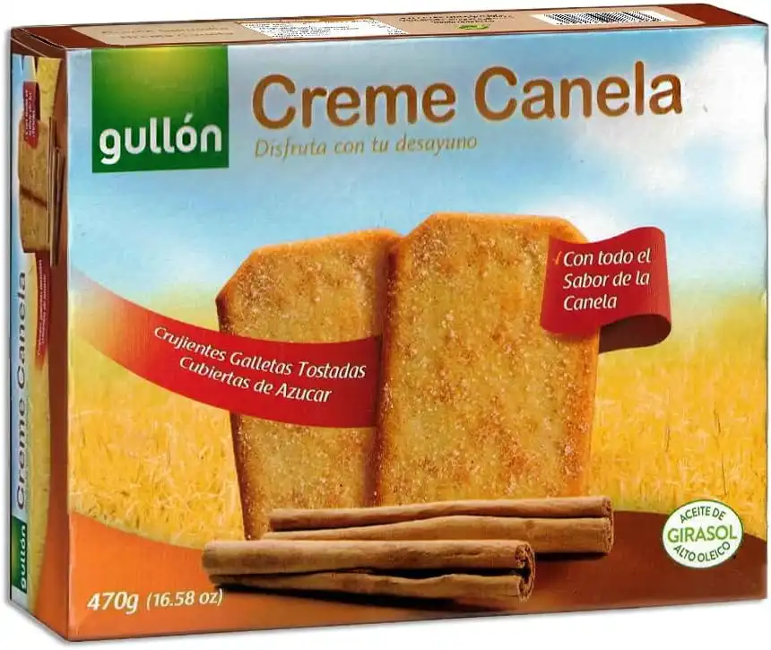 4x Gullon Creme Cannella 470g – Biscotti Cannella con Zucchero, Totale 1,88kg