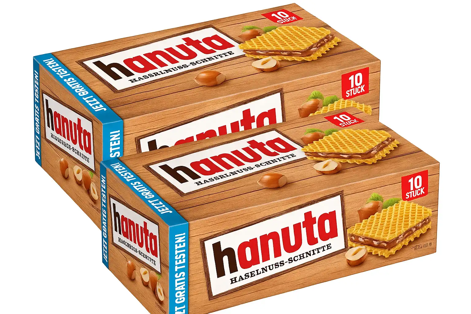 2x Hanuta Ferrero Nocciola 10pz – Wafer Farciti con Crema e Nocciole – 20 Pezzi