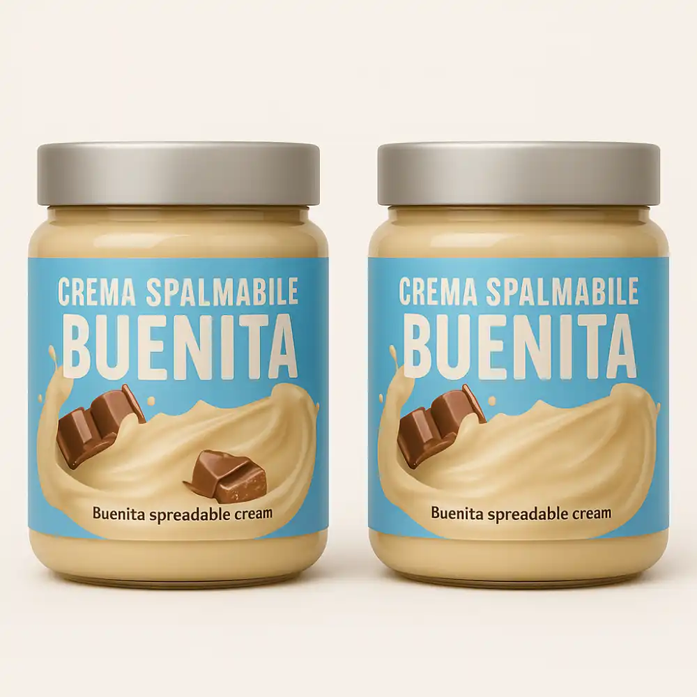 Crema Spalmabile Buenita 2 Vasetti, Gusto Intenso, Senza Olio di Palma