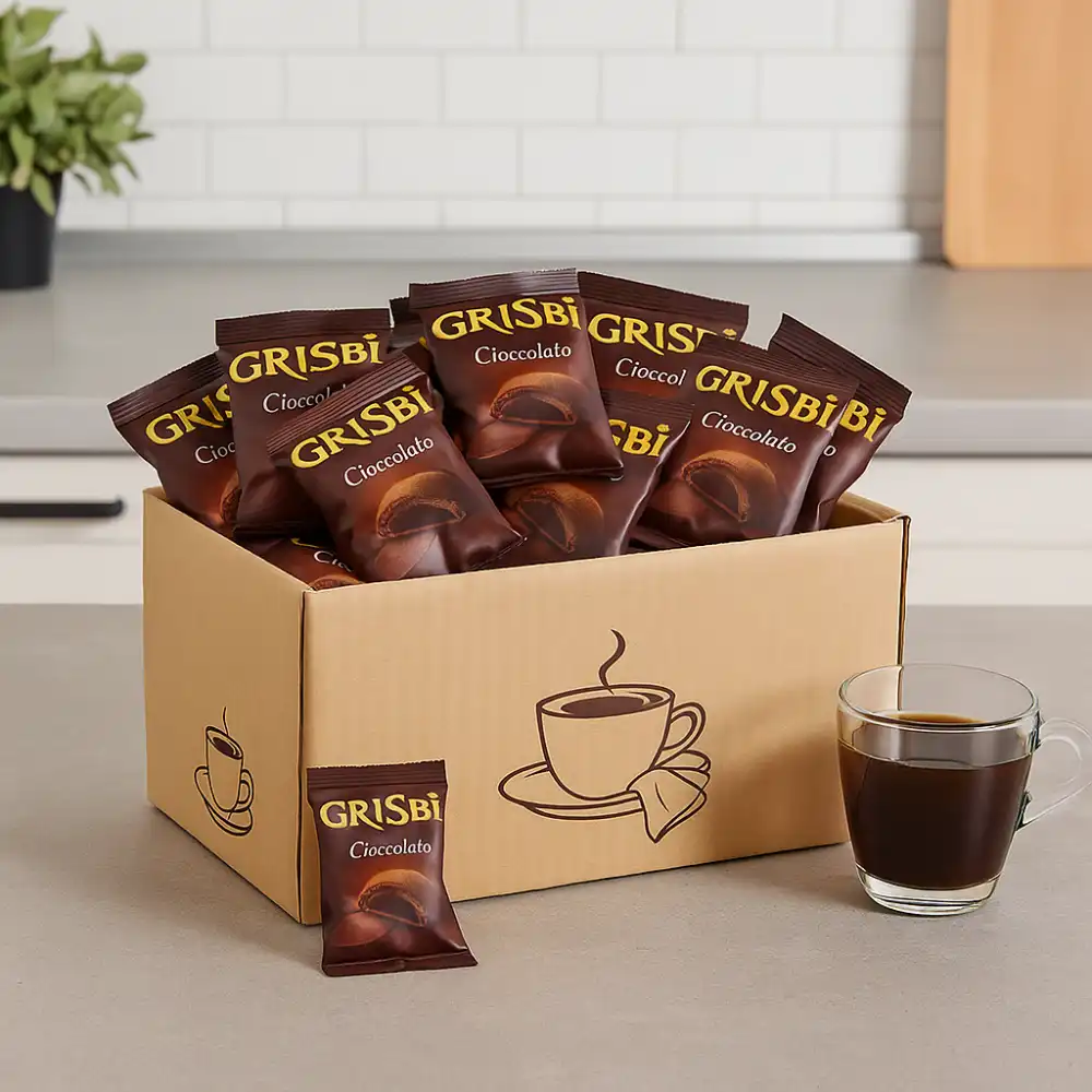 Mini Grisbì al Cioccolato 1kg – Biscotti Ripieni di Crema – Maxi Formato