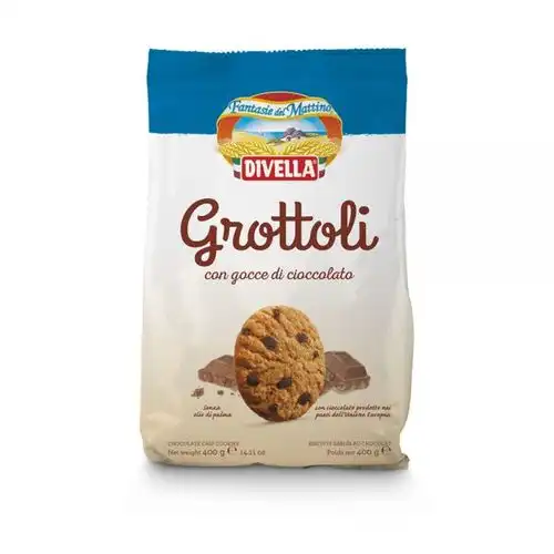 18x Biscotti Grottoli con Gocce di Cioccolato 400g – Divella – Totale 7,2kg