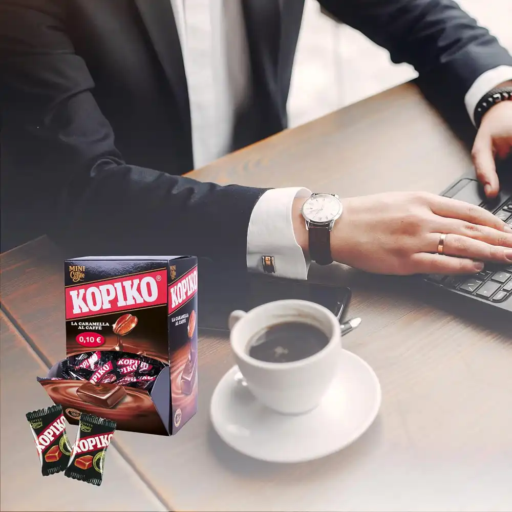 Kopiko Mini Coffee 800g – Caramelle Dure al Caffè – Display da Banco