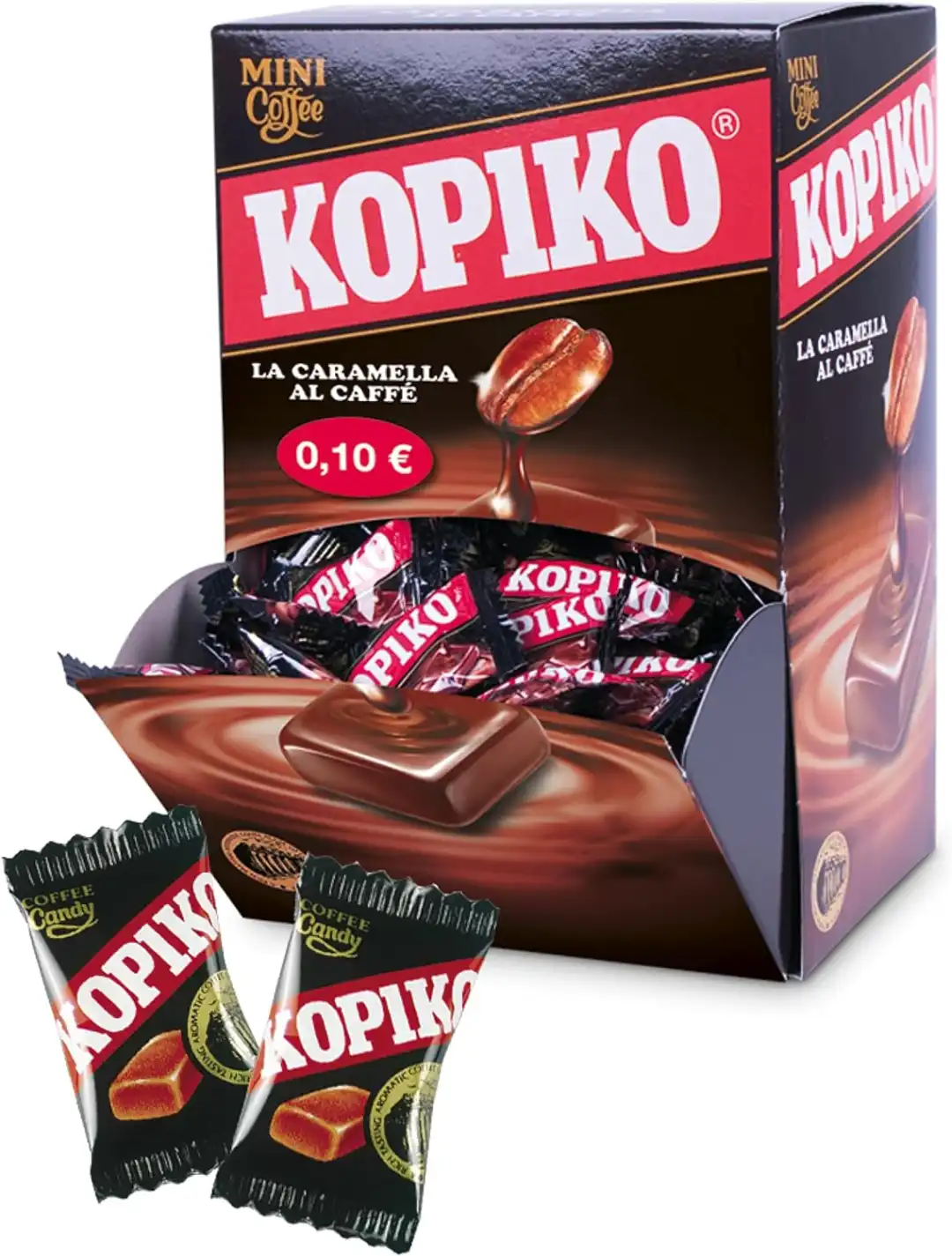 Kopiko Mini Coffee 800g – Caramelle Dure al Caffè – Display da Banco