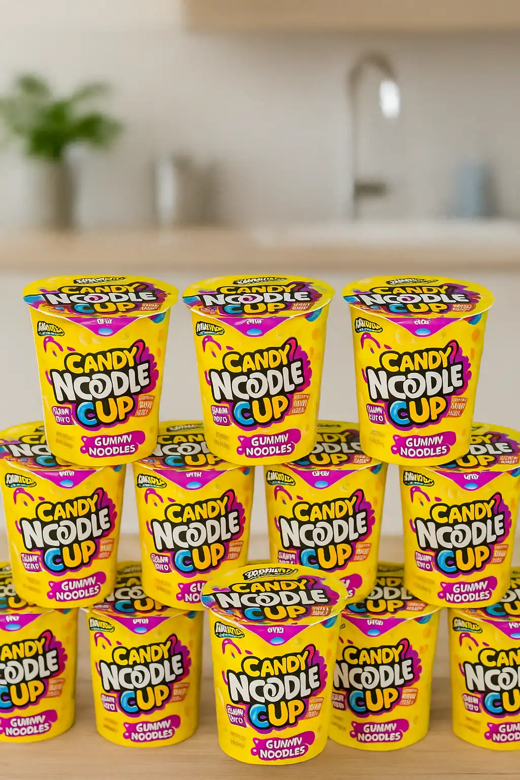 12x Johny Bee Candy Noodle Cup 55g – Caramelle Gommose a Forma di Noodles