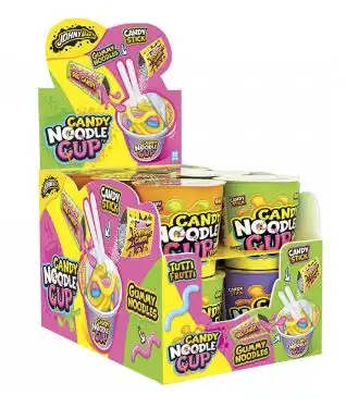 12x Johny Bee Candy Noodle Cup 55g – Caramelle Gommose a Forma di Noodles