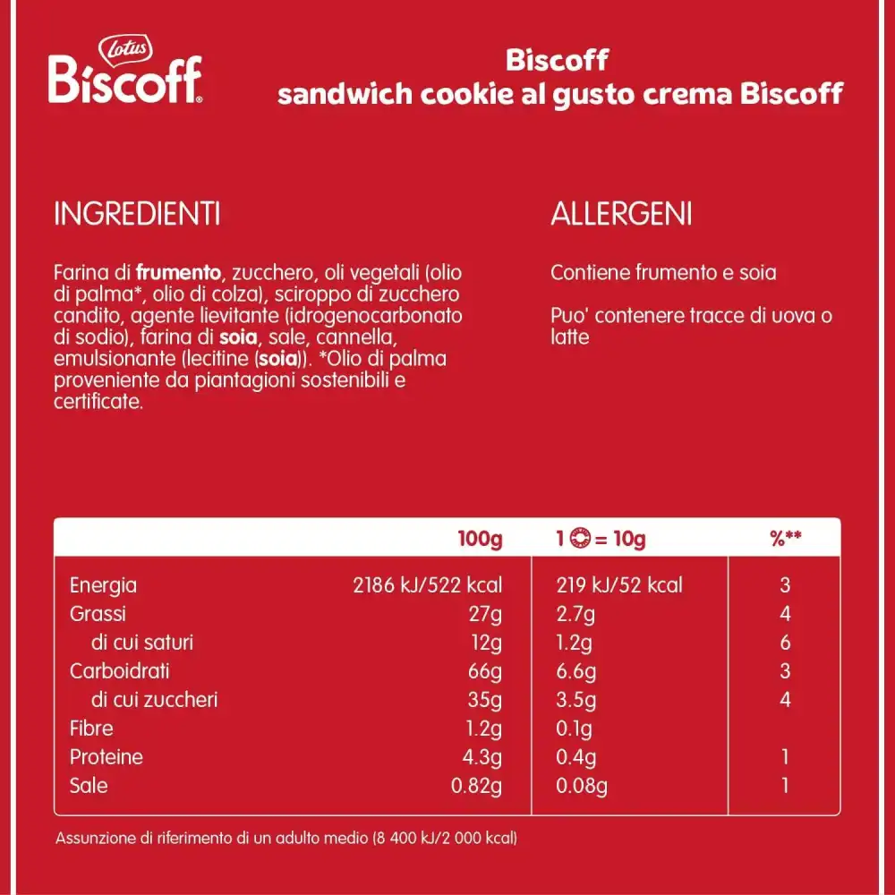 Lotus Biscoff Biscotti Sandwich con Crema al Gusto Biscoff Vegani 9x150g