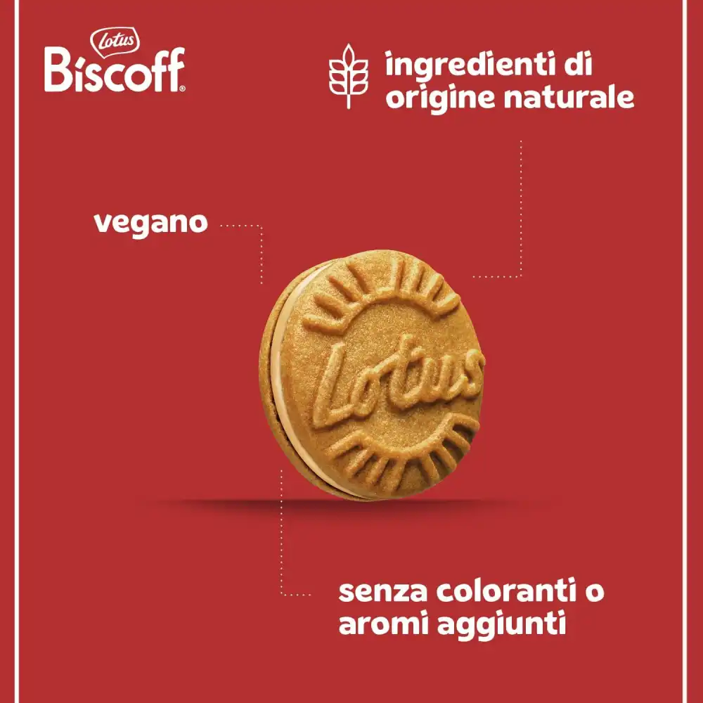 Lotus Biscoff Biscotti Sandwich con Crema al Gusto Biscoff Vegani 9x150g