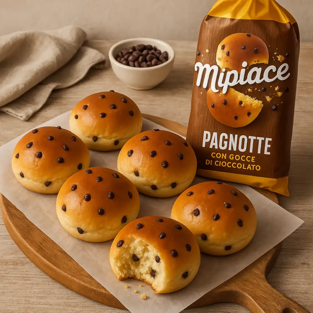 Panino al Cioccolato Pagnotte con Gocce di Cioccolato 6x175g Merenda Soffice
