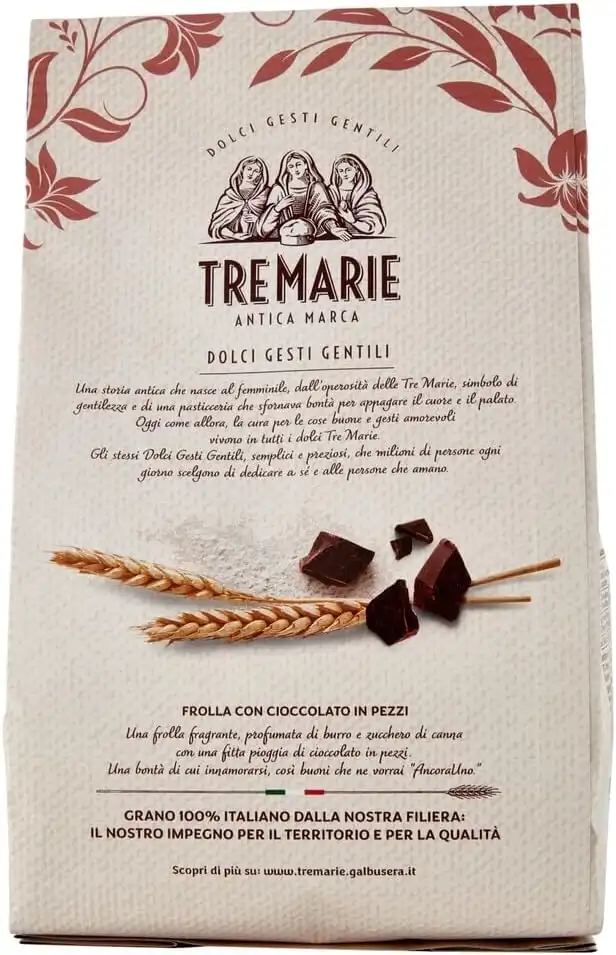 4x Tre Marie Ancora Uno Biscotti di Frolla con Cioccolato in Pezzi 360g