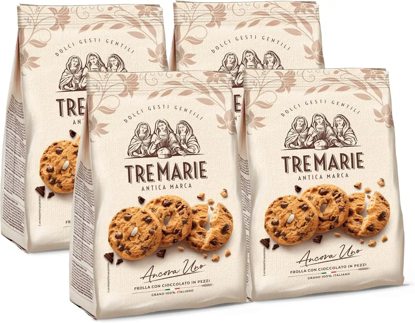 4x Tre Marie Ancora Uno Biscotti di Frolla con Cioccolato in Pezzi 360g
