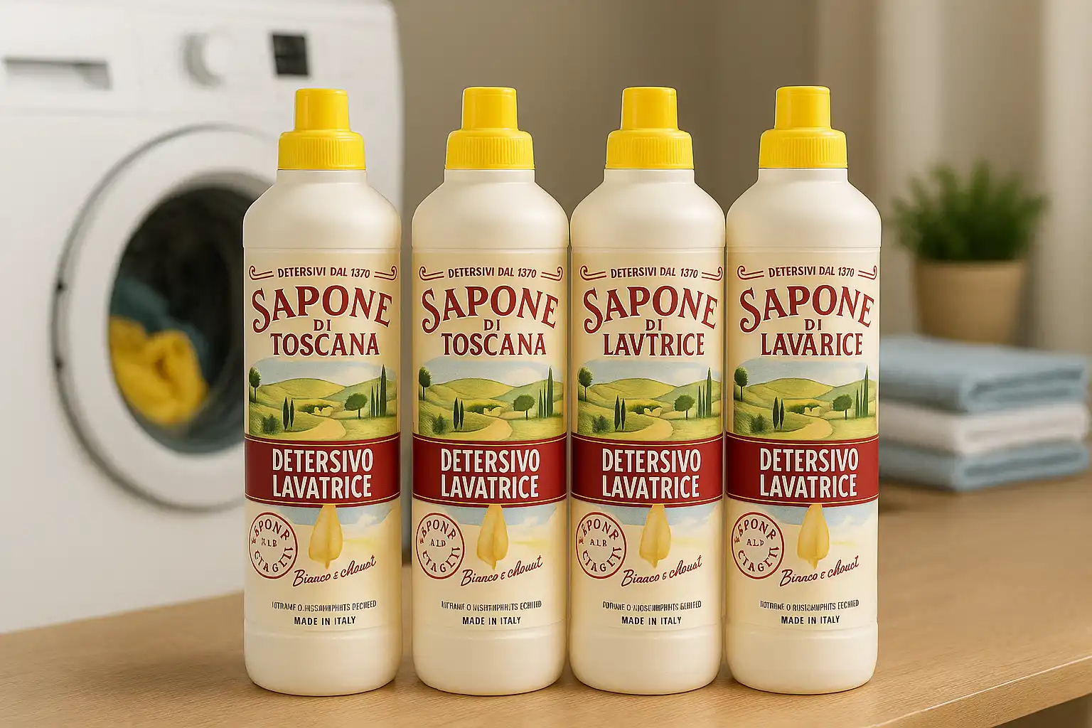 4x Sapone di Toscana Lavatrice 1L – 160 Lavaggi di Pulito e Profumo Intenso