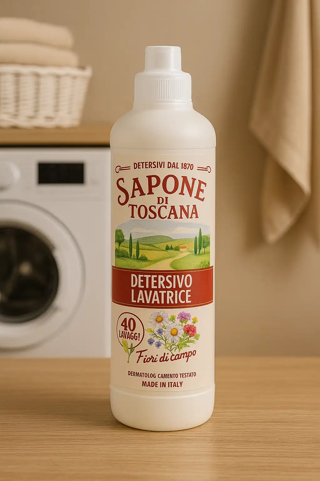 4x Sapone di Toscana Lavatrice 1L Fiori di Campo – 160 Lavaggi Totali