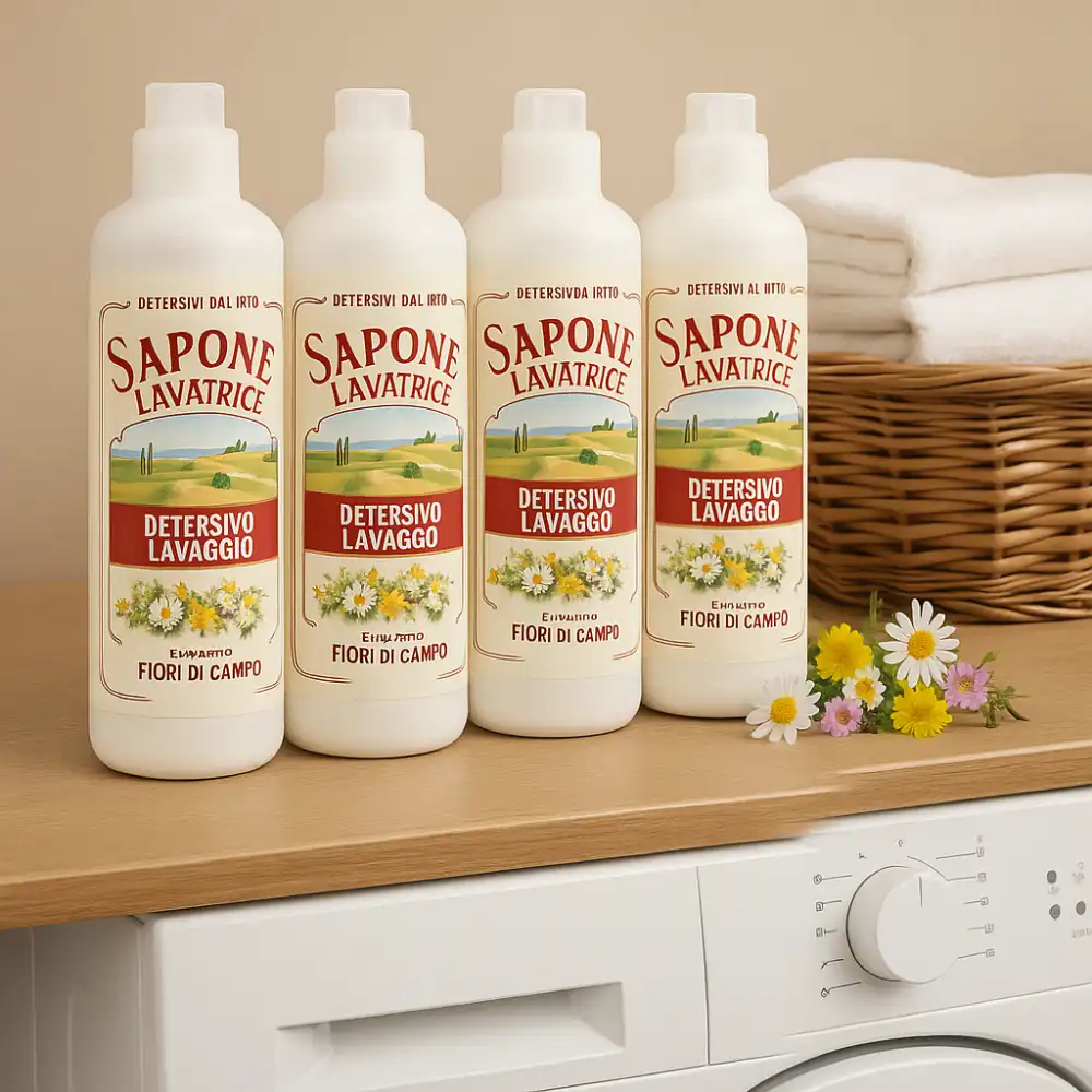 4x Sapone di Toscana Lavatrice 1L Fiori di Campo – 160 Lavaggi Totali