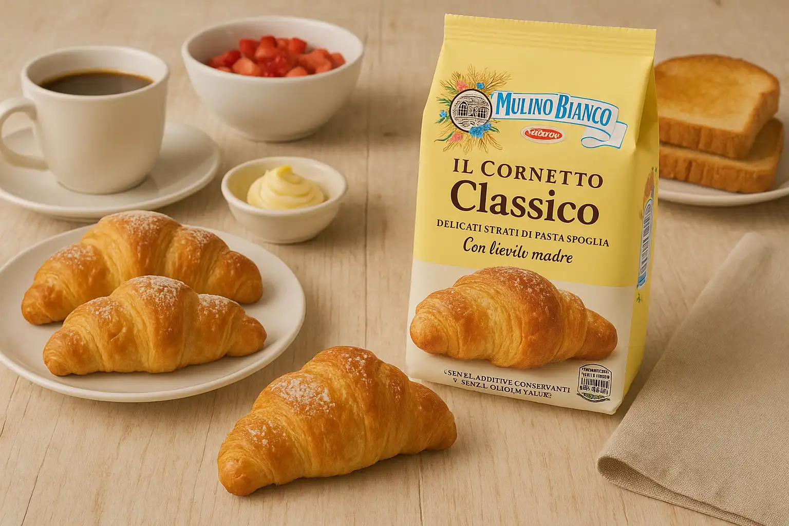 3x Mulino Bianco Cornetti Classici X6 – Sfoglia con Lievito Madre 3 Confezioni