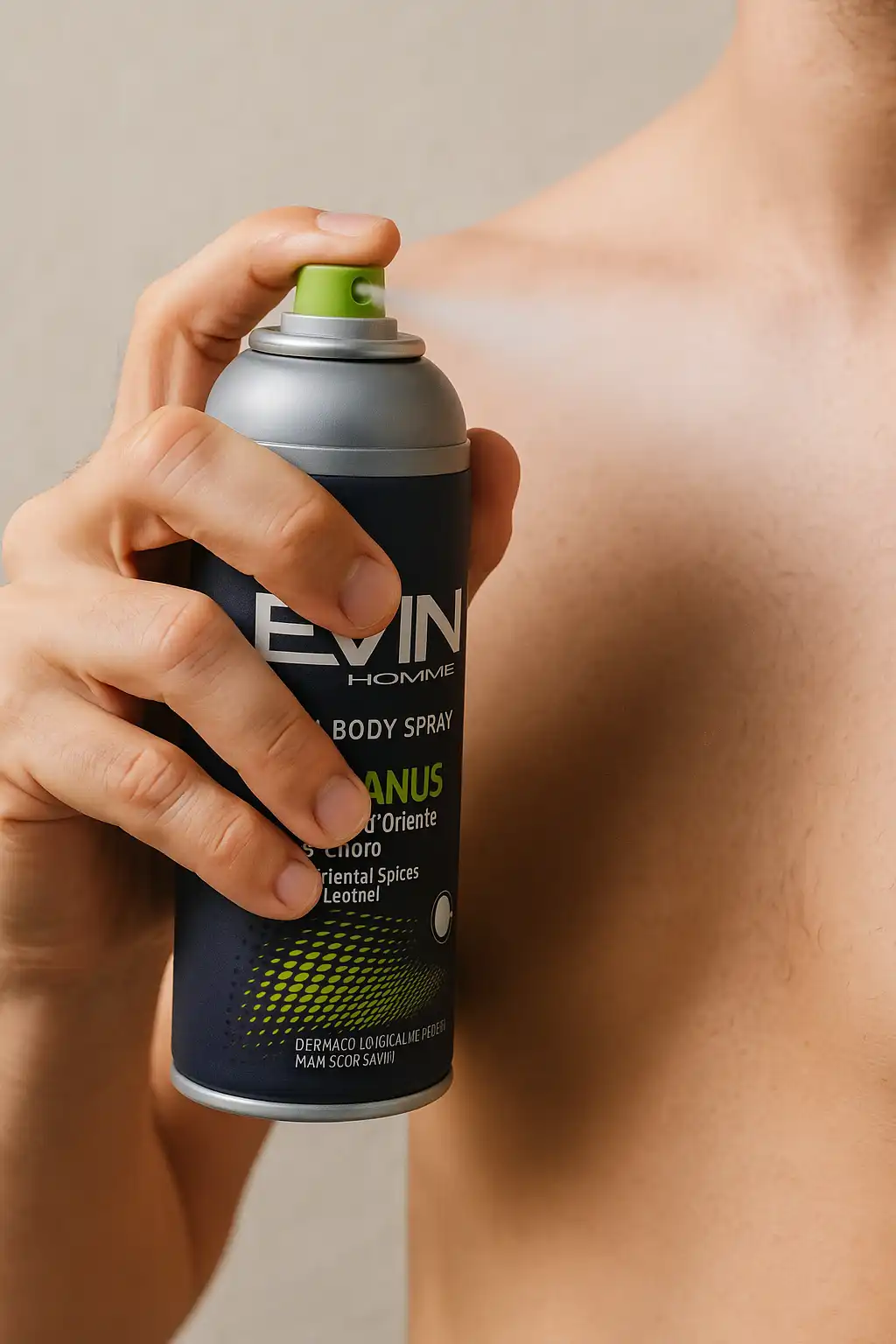 6x EVIN HOMME Deodorante Uomo Spray Uranus, Spezie d'Oriente e Cuoio, 150ml