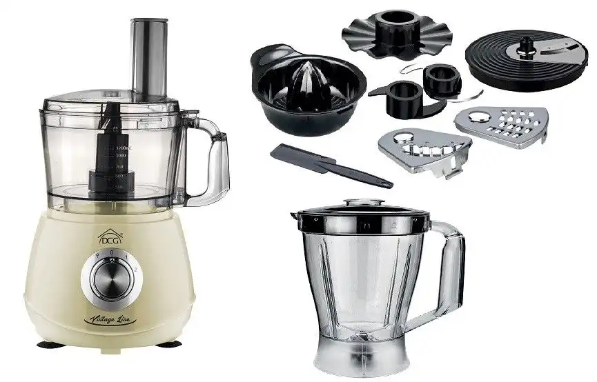 Robot Tritatutto Da Cucina 800w Mixer Elettrico Dcg KM6320 Multifunzione Vintage