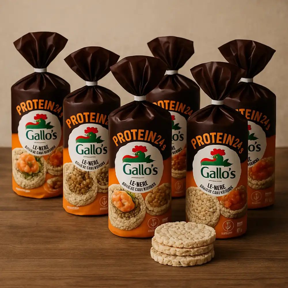 6x Gallo Gallotte Le Nere Protein 100g – Gallette con Lenticchie Senza Glutine