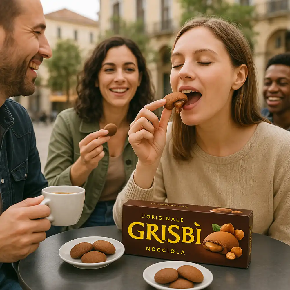8X Grisbi Biscotti Ripieni Crema Nocciola 135g Frolle Croccanti Originali