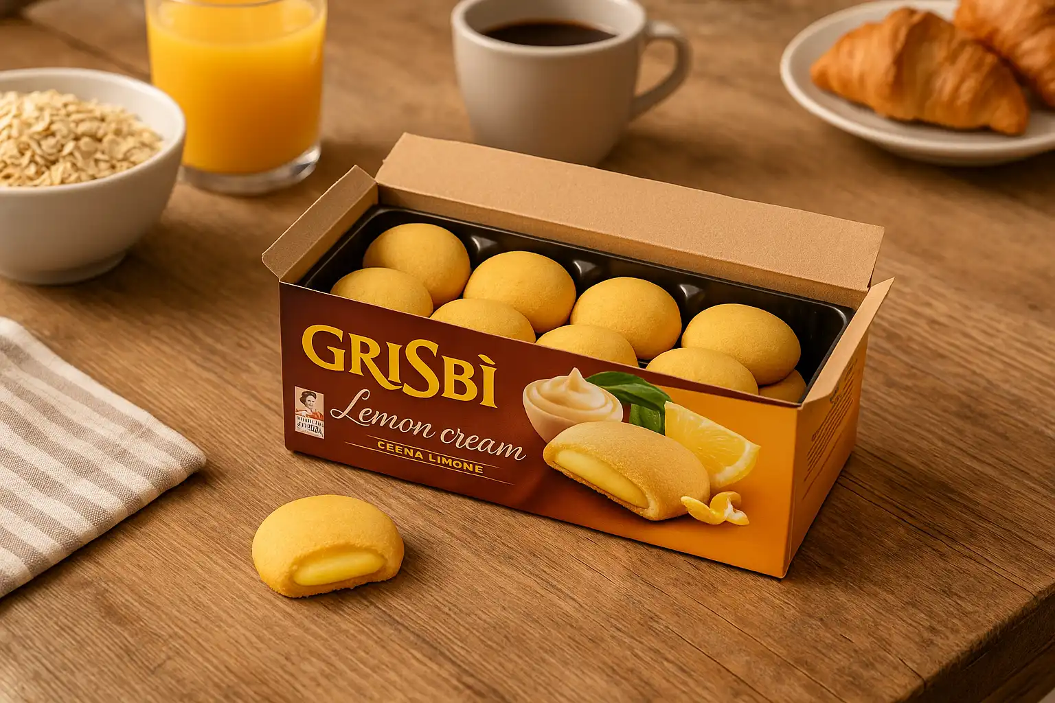 6 Confezioni Vicenzi Grisbi Limone 150g – Biscotti Ripieni alla Crema di Limone