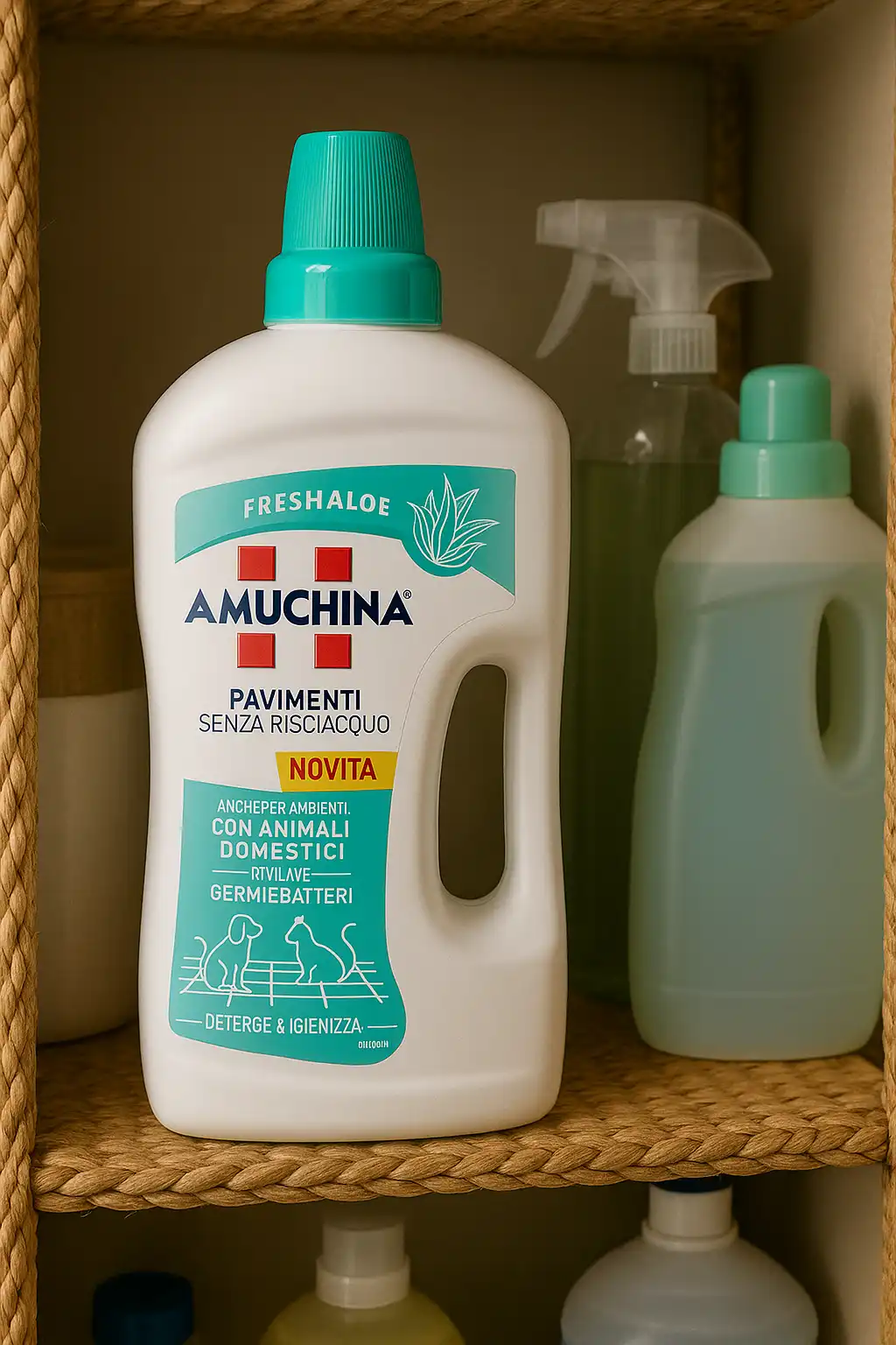 12x Amuchina Igienizzante Pavimenti 1,25L Aloe – Detergente Senza Risciacquo