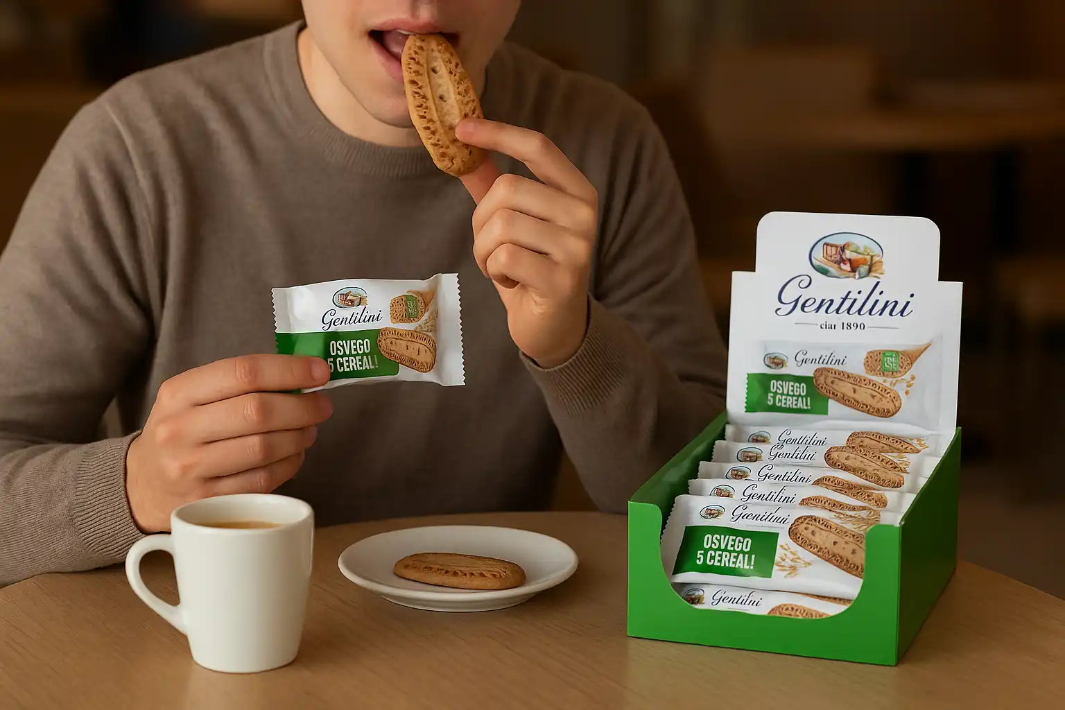 Gentilini Osvego Biscotti 5 Cereali 12x27g – Formato Monoporzione Hotel Bar