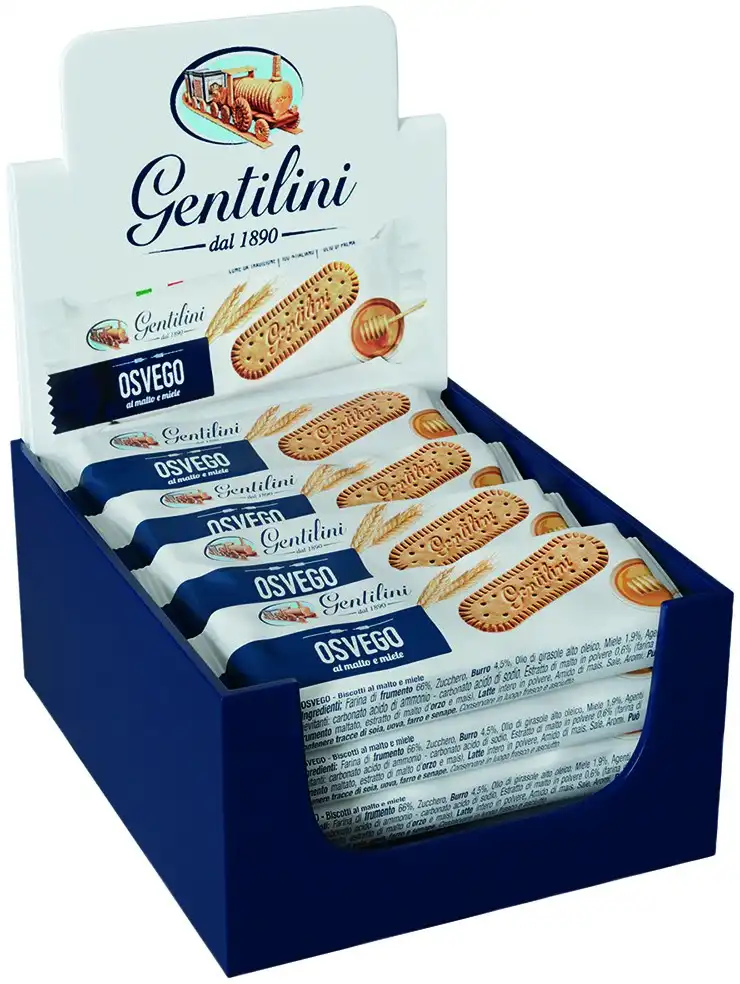 Gentilini Osvego Biscotti Malto e Miele 12x27g – Monoporzione Hotel Bar